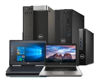 Equipamentos de informática fornecidos pela Pires Informática: desktops Dell, mini PC e notebooks